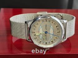 Watch Rakets 24h Mechanical Wrist Polar Silver Men NEW Russian Soviet USSR Strap