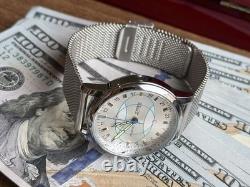 Watch Rakets 24h Mechanical Wrist Polar Silver Men NEW Russian Soviet USSR Strap