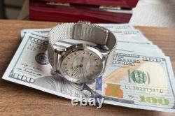 Watch Rakets 24h Mechanical Wrist Polar Silver Men NEW Russian Soviet USSR Strap