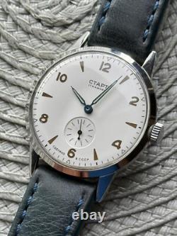 Watch Start Mechanical Wrist Classic Mens Russian Leather Soviet USSR Strap Rare