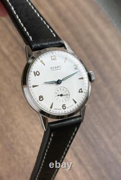 Watch Start Mechanical Wrist Classic Mens Russian Leather Soviet USSR Strap Rare