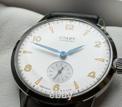 Watch Start Mechanical Wrist Classic Mens Russian Leather Soviet USSR Strap Rare