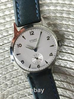 Watch Start Mechanical Wrist Classic Mens Russian Leather Soviet USSR Strap Rare