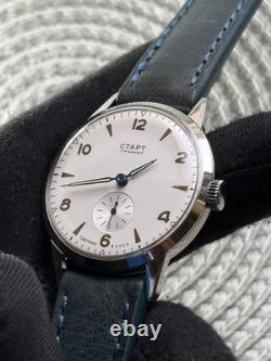 Watch Start Mechanical Wrist Classic Mens Russian Leather Soviet USSR Strap Rare