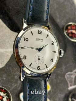 Watch Start Mechanical Wrist Classic Mens Russian Leather Soviet USSR Strap Rare