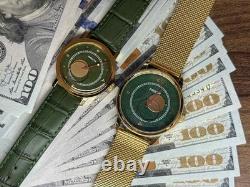 Watches Mechanical Copernic Soviet USSR Russian Raketa Men Moon Sun Golden Pair