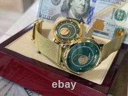 Watches Mechanical Copernic Soviet USSR Russian Raketa Men Moon Sun Golden Pair