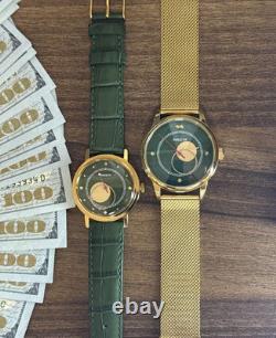 Watches Mechanical Copernic Soviet USSR Russian Raketa Men Moon Sun Golden Pair