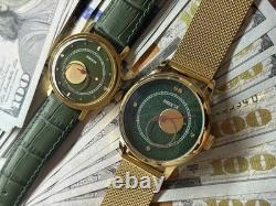 Watches Mechanical Copernic Soviet USSR Russian Raketa Men Moon Sun Golden Pair