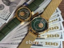 Watches Mechanical Copernic Soviet USSR Russian Raketa Men Moon Sun Golden Pair