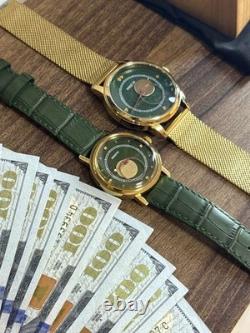 Watches Mechanical Copernic Soviet USSR Russian Raketa Men Moon Sun Golden Pair