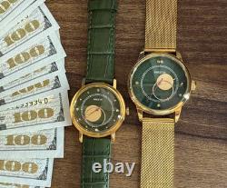 Watches Mechanical Copernic Soviet USSR Russian Raketa Men Moon Sun Golden Pair