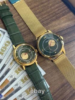 Watches Mechanical Copernic Soviet USSR Russian Raketa Men Moon Sun Golden Pair