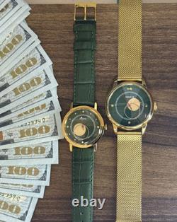 Watches Mechanical Copernic Soviet USSR Russian Raketa Men Moon Sun Golden Pair