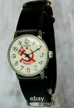 Wrist watch USSR Raketa GLASNOST 36 mm Vintage Soviet Mechanical USSR Russian