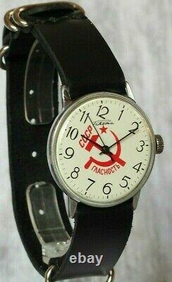 Wrist watch USSR Raketa GLASNOST 36 mm Vintage Soviet Mechanical USSR Russian