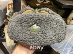 Wwii Soviet Russian M1935 Winter Ushanka Hat & Star-size Large 4, 59-60