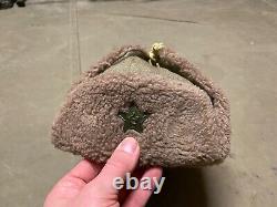 Wwii Soviet Russian M1935 Winter Ushanka Hat & Star-size Large 4, 59-60