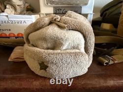 Wwii Soviet Russian M1935 Winter Ushanka Hat & Star-size Medium 3, 58-59