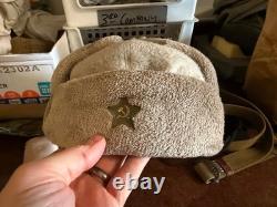 Wwii Soviet Russian M1935 Winter Ushanka Hat & Star-size Medium 3, 58-59