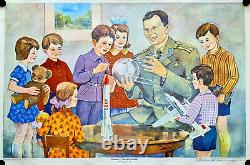 Yuriy Gagarin & Soviet Children Ussr Space Cosmos Satellite Aeroflot Poster