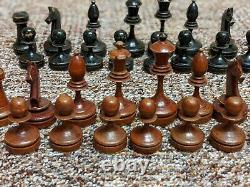 1930-40s Vintage Urss Soviétique Russian Chess Set+ Bonus Chess Board
