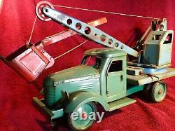 1950-s Vintage Metal Tin Toy Truck Zil Zis Zim Excavatrice Russie Soviétique Russe