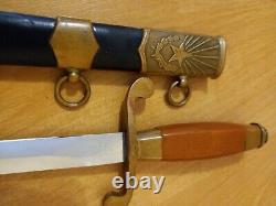 1957 Couteau Dagger De L'officier Soviétique Vintage Avec Scabbrd Armée Russe Zik