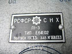 1965 Kalibr L1-3 Testeur De Tube À Vide Soviétique Russe Militaire (comme L3-3, Ex. IL 14)