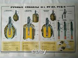 1988 Urss Armée Rouge Russe Ensemble D'affiches Originales Grenades Guerre Froide Militaire Soviétique