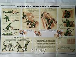 1988 Urss Armée Rouge Russe Ensemble D'affiches Originales Grenades Guerre Froide Militaire Soviétique