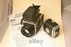 1989 Russie Urss Kiev-88 Format De Support Camera + MC 3 F2.8 / 80 Lens + 2 Dos