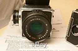 1989 Russie Urss Kiev-88 Format De Support Camera + MC 3 F2.8 / 80 Lens + 2 Dos