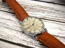 2209 En Cuir D'origine Soviétique Montre-bracelet Mécanique Soviétique Soviétique Laco Rare