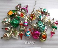 24 Vintage Russian Ussr Silver Glass Christmas Ornaments Xmas Decoration Old Set
