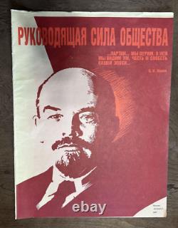 Affiche de l'ensemble de folio soviétique russe de 1987, propagande communiste rouge du CPSU, Lénine