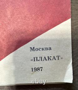 Affiche de l'ensemble de folio soviétique russe de 1987, propagande communiste rouge du CPSU, Lénine