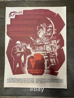 Affiche de l'ensemble de folio soviétique russe de 1987, propagande communiste rouge du CPSU, Lénine