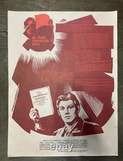 Affiche de l'ensemble de folio soviétique russe de 1987, propagande communiste rouge du CPSU, Lénine