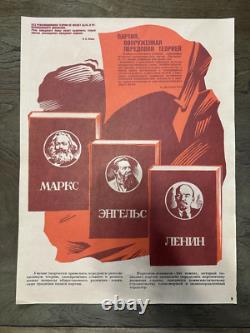 Affiche de l'ensemble de folio soviétique russe de 1987, propagande communiste rouge du CPSU, Lénine