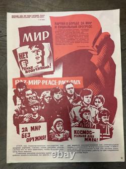 Affiche de l'ensemble de folio soviétique russe de 1987, propagande communiste rouge du CPSU, Lénine