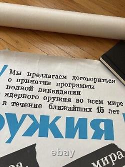 Affiche de propagande soviétique russe Anti-nucléaire paix Anti-guerre URSS vintage 1986