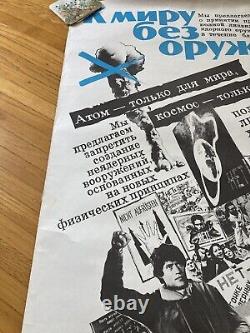 Affiche de propagande soviétique russe Anti-nucléaire paix Anti-guerre URSS vintage 1986