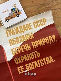 Affiche de propagande soviétique russe URSS vintage 1985 nature