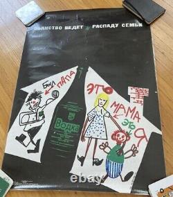 Affiche de propagande soviétique russe URSS vintage paix anti-guerre 1986 art