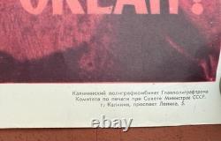 Affiche de propagande soviétique russe de l'URSS cosmique vintage extrêmement rare 1966
