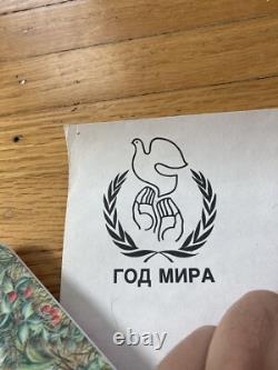 Affiche de propagande soviéto-russe Anti-nucléaire, paix Anti-guerre, URSS vintage 1986