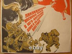Affiche originale soviétique russe Guerre en Asie du Sud-Est Moyen-Orient URSS paix
