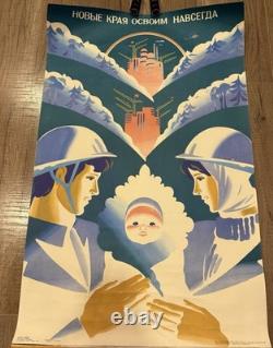 Affiche originale soviétique russe URSS agitation propagande socialisme industrie 1986