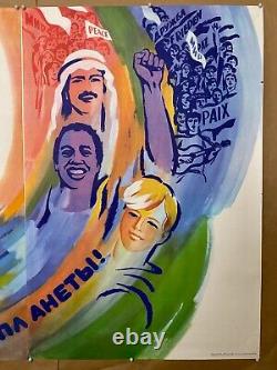 Affiche originale vintage de l'URSS de 1985 pour les Jeux olympiques de la paix des enfants soviétiques